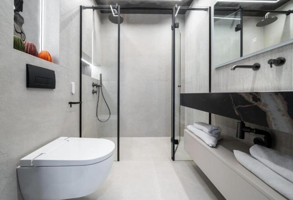 Shower, Toilet, Bathroom, towels