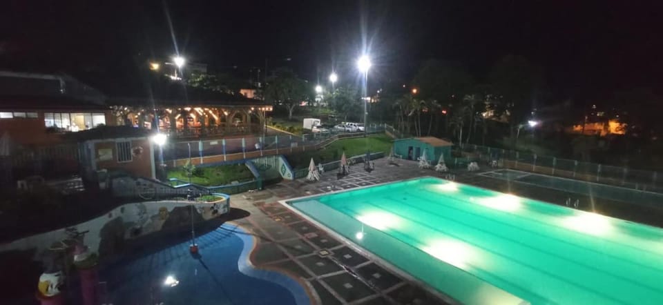 Night, Pool view, Swimming pool
