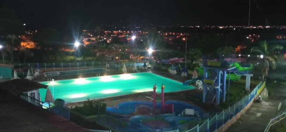 Night, Aqua park, Pool view, Swimming pool