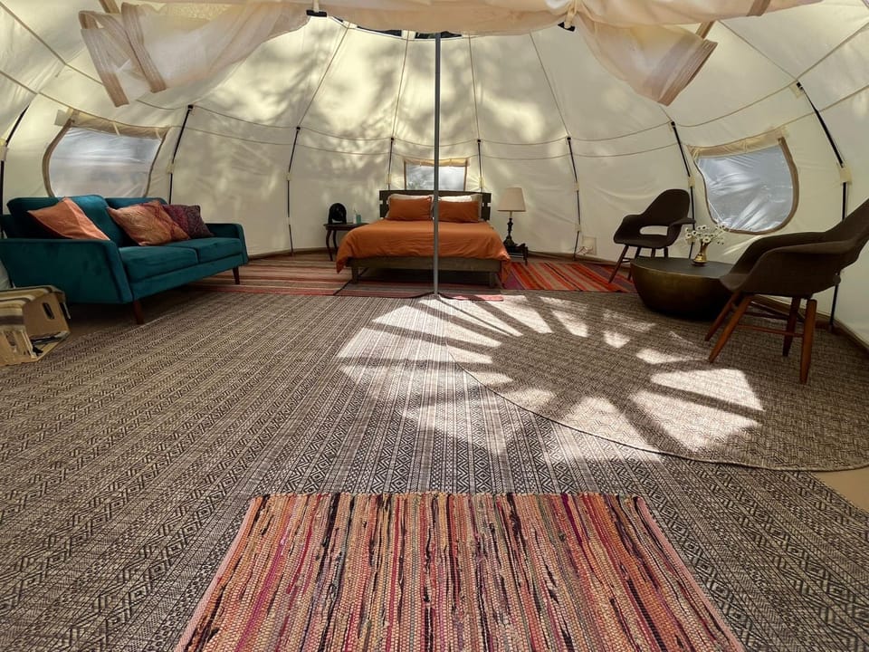 Bed, Living room, Seating area, Bedroom