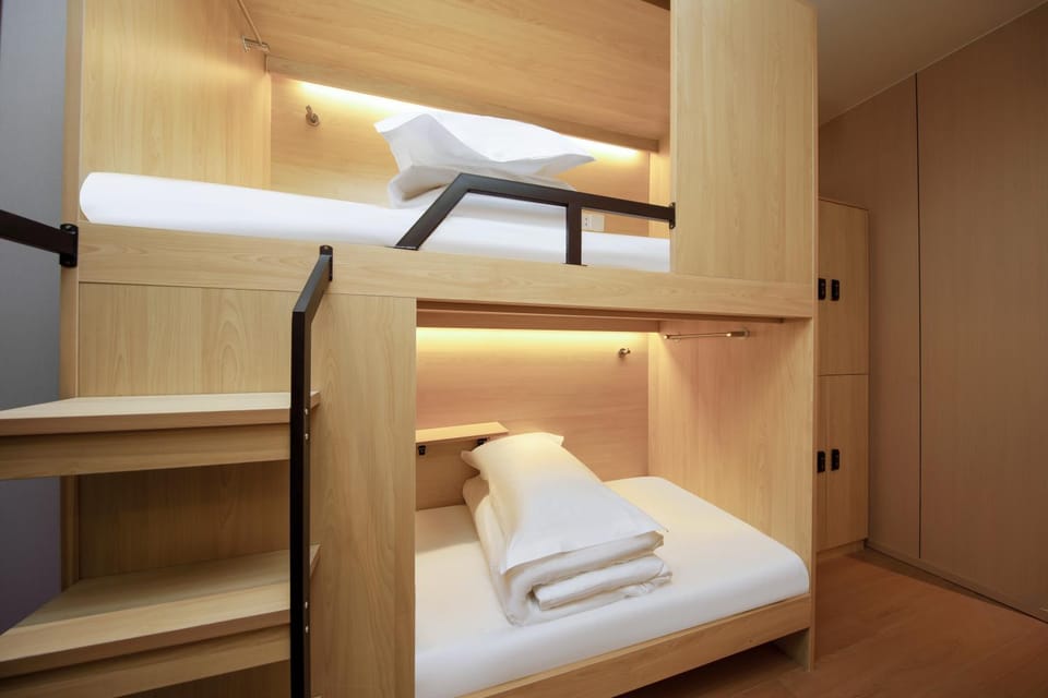 Photo of the whole room, bunk bed, wardrobe