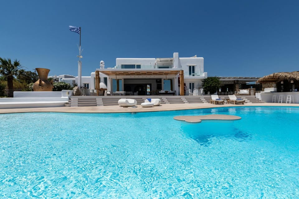 Property building, Living room, Swimming pool