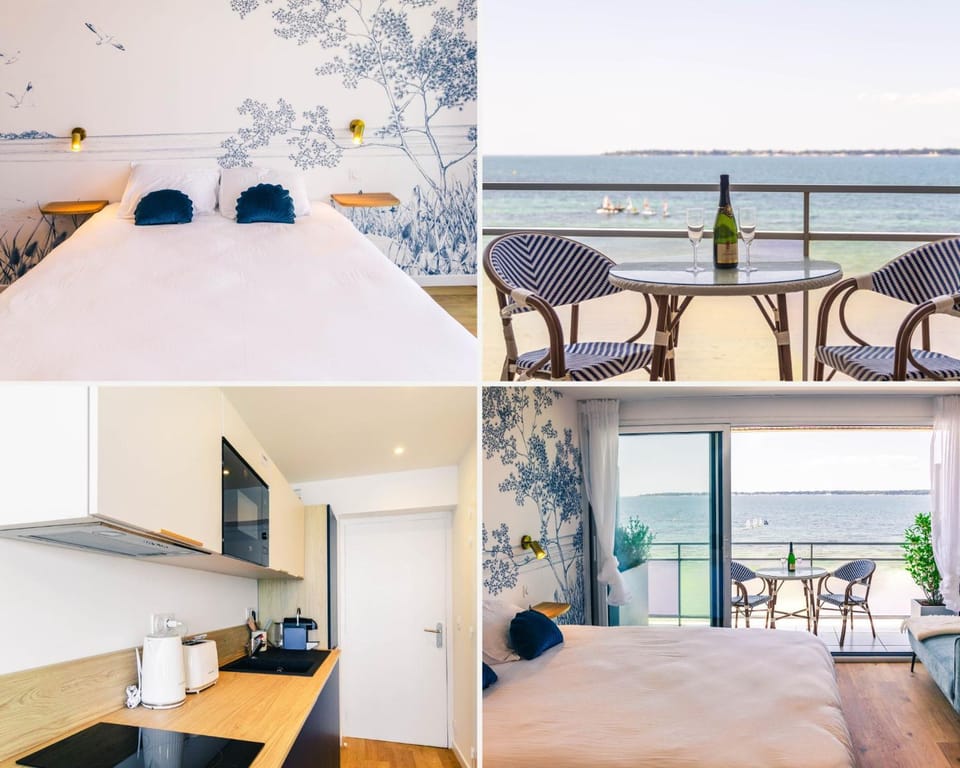 Bed, Natural landscape, Coffee/tea facilities, View (from property/room), Balcony/Terrace, Seating area, Dining area, Beach, Bedroom, Sea view, dishwasher