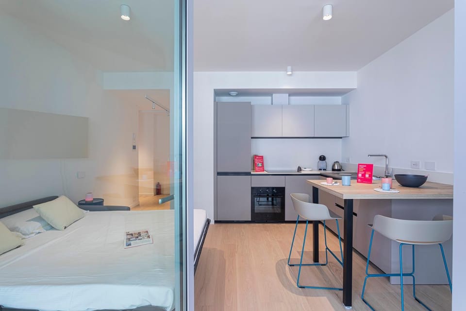 Kitchen or kitchenette, Living room, Dining area