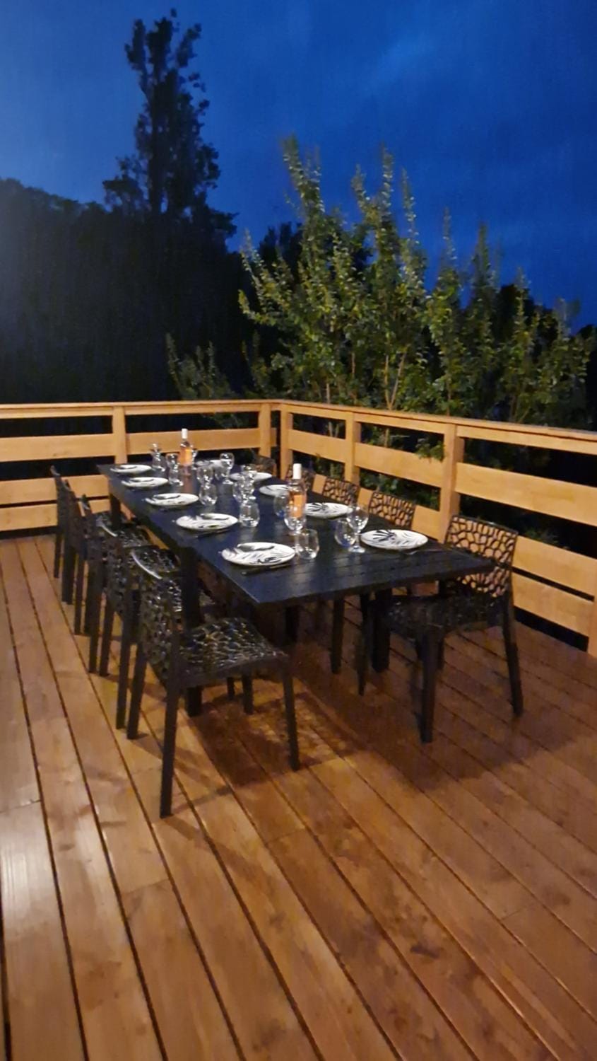 Patio, Night, Natural landscape, View (from property/room), Balcony/Terrace, Dining area