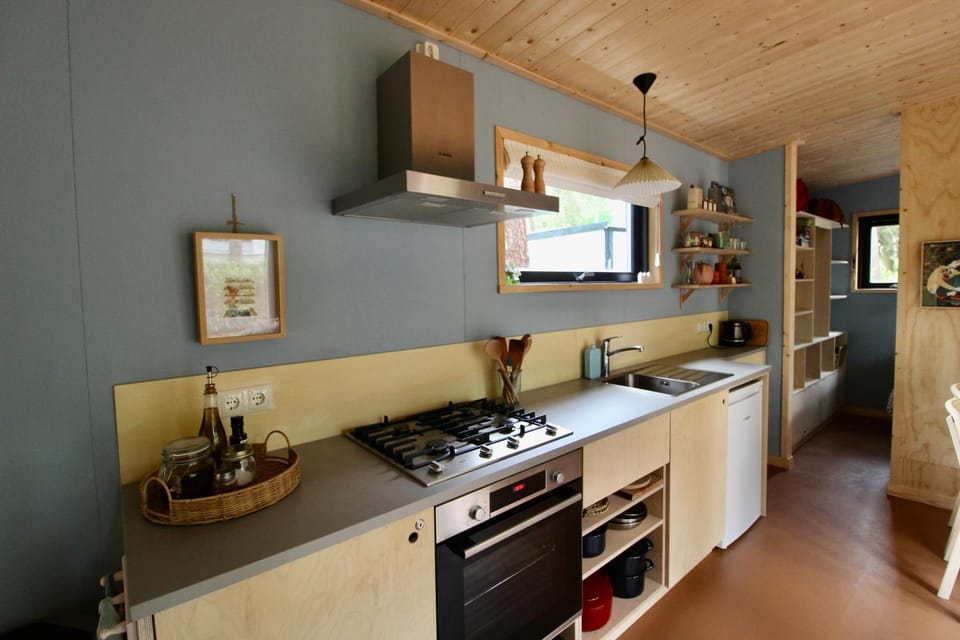 Kitchen or kitchenette, oven, stove