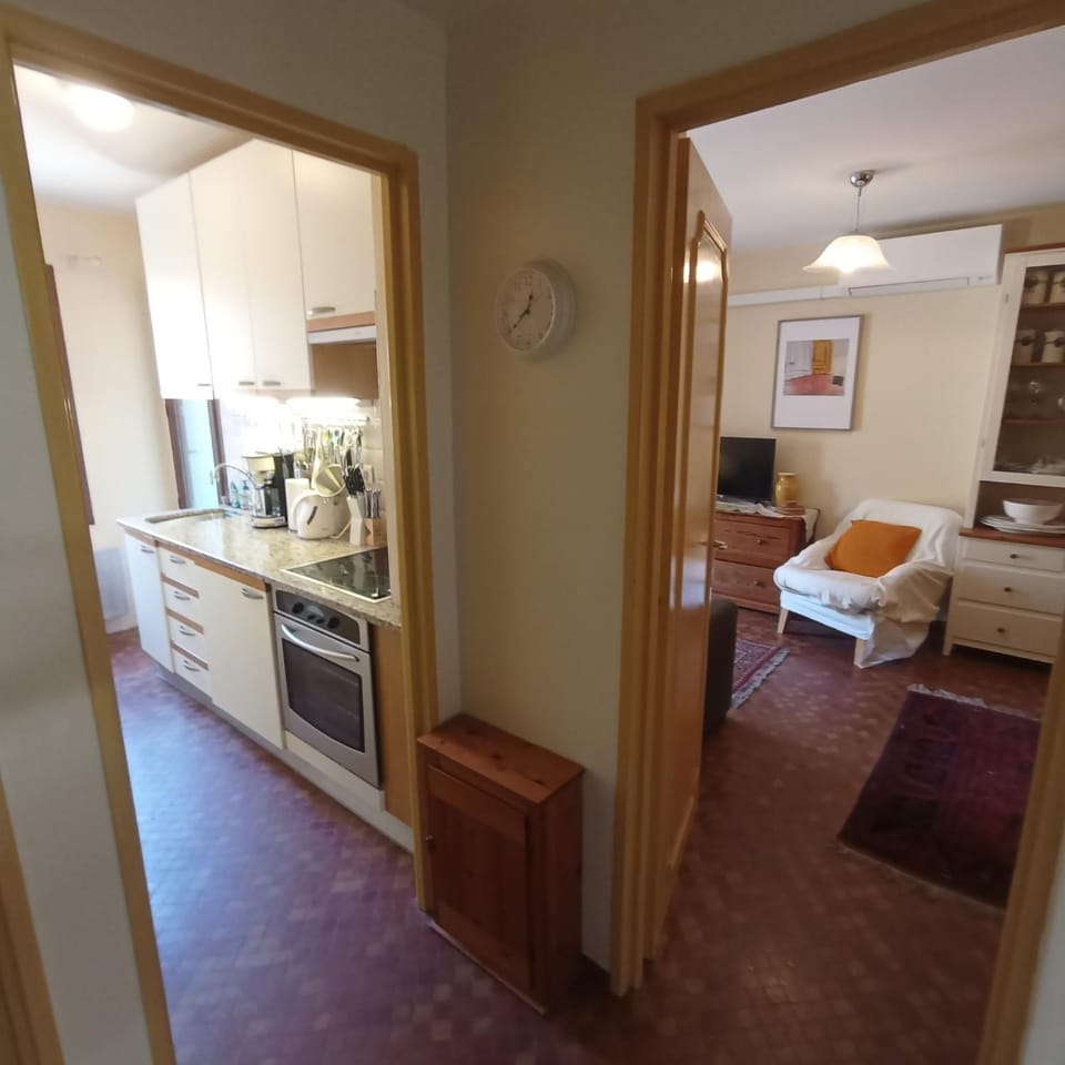 Living room, kitchen, air conditioner