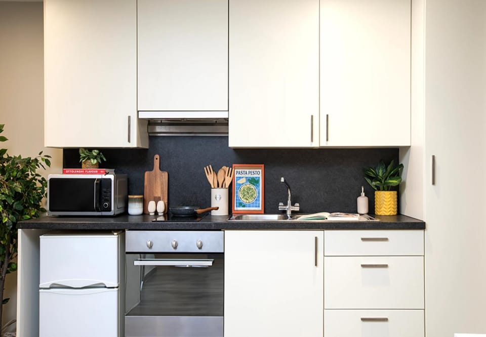 Communal kitchen, oven, toaster, kitchen