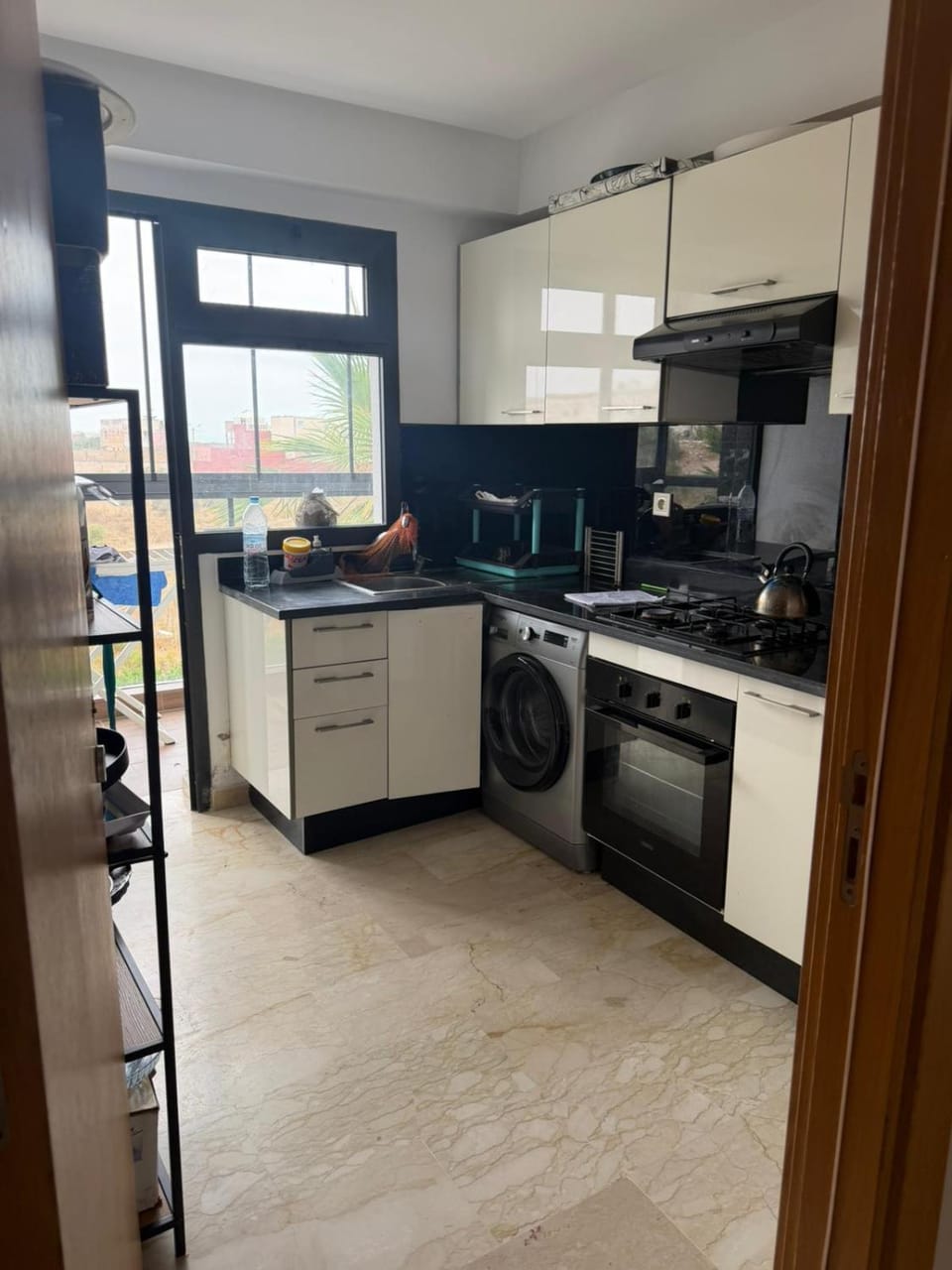 Kitchen or kitchenette, stove, kitchen