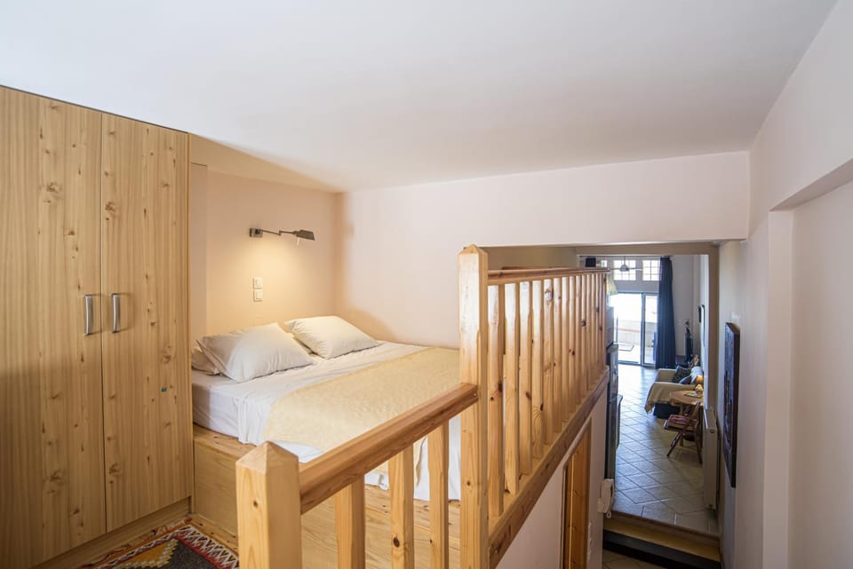 Seafront Studio with Loft Bed Apartment in Peloponnese, Western Greece and the Ionian