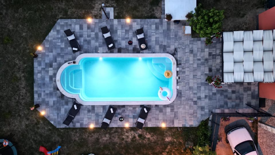 Night, Pool view, Swimming pool
