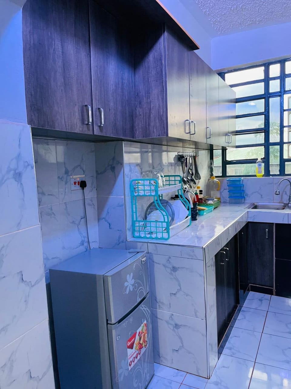 Kitchen or kitchenette, dishwasher