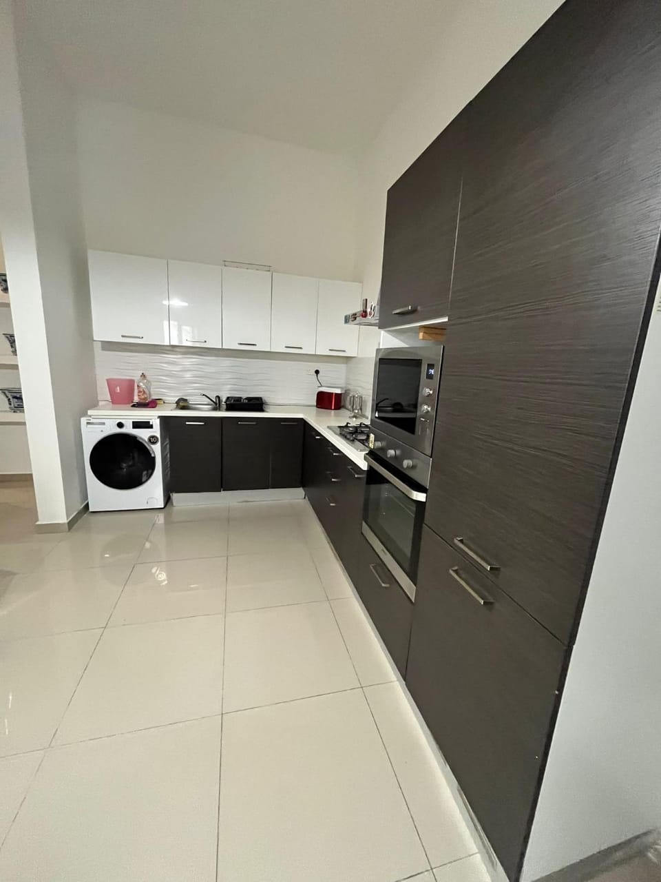 Kitchen or kitchenette, oven, stove, toaster