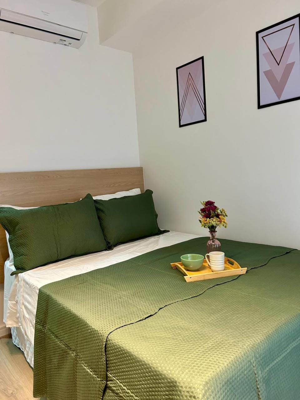 Bed, Photo of the whole room, Bedroom, air conditioner