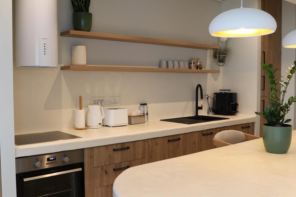 Kitchen or kitchenette, toaster