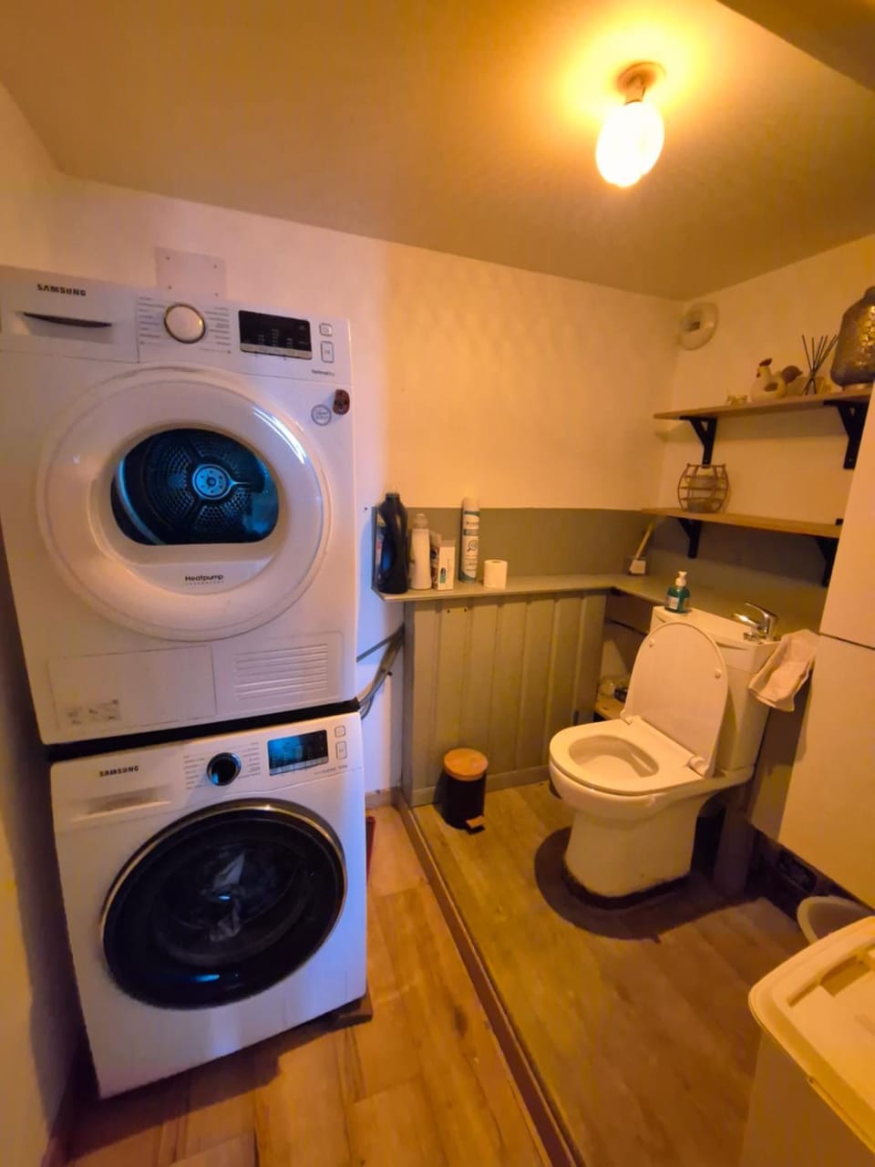 Toilet, washing machine, dryer