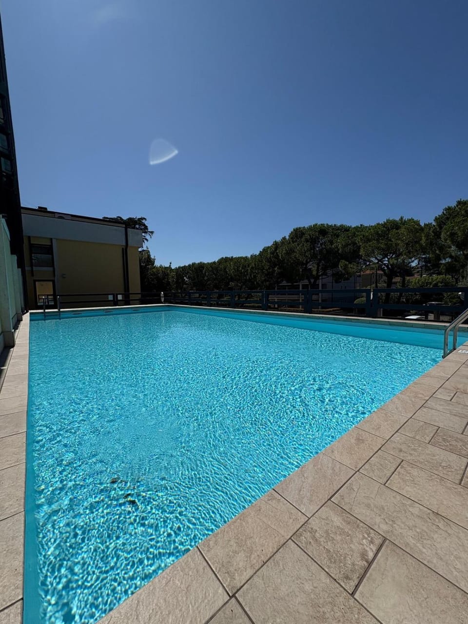 Swimming pool, sunbed