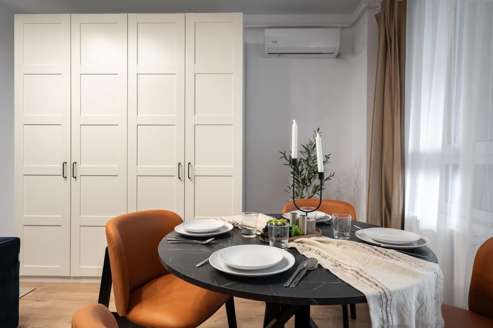 Living room, Seating area, Dining area, wardrobe, air conditioner