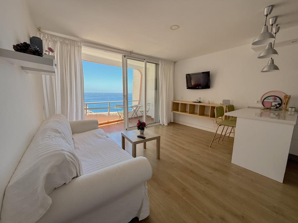 TV and multimedia, Balcony/Terrace, Living room, Photo of the whole room, Dining area, Sea view