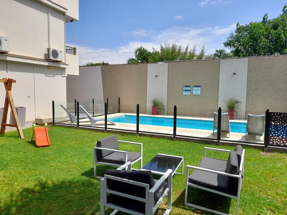 Patio, Day, Garden, Garden view, Pool view, Swimming pool, sunbed