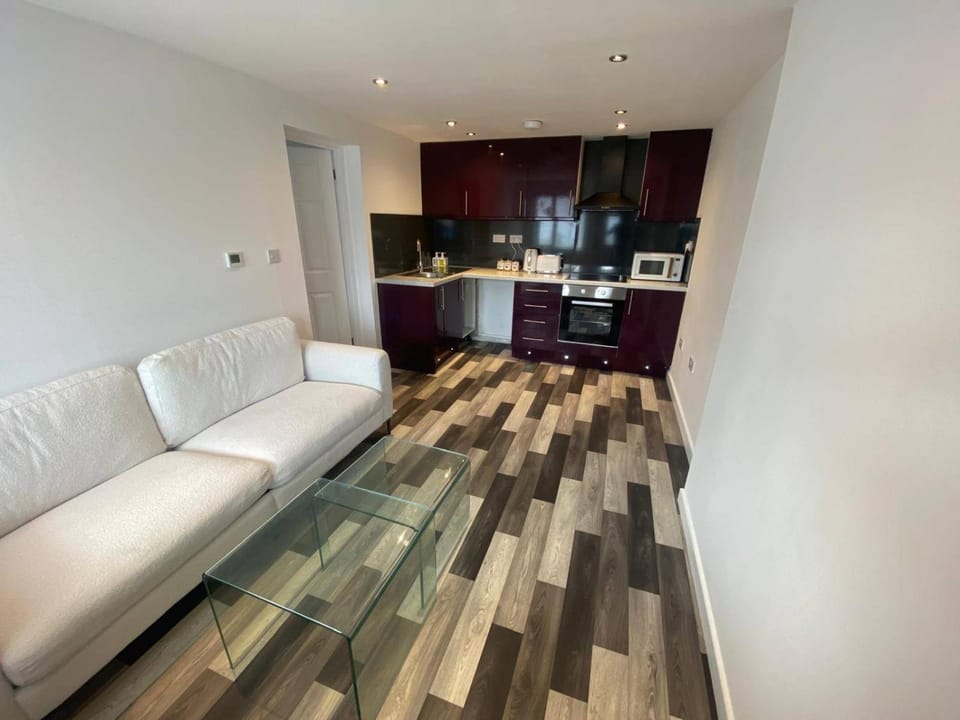 Kitchen or kitchenette, Living room, Seating area, stove