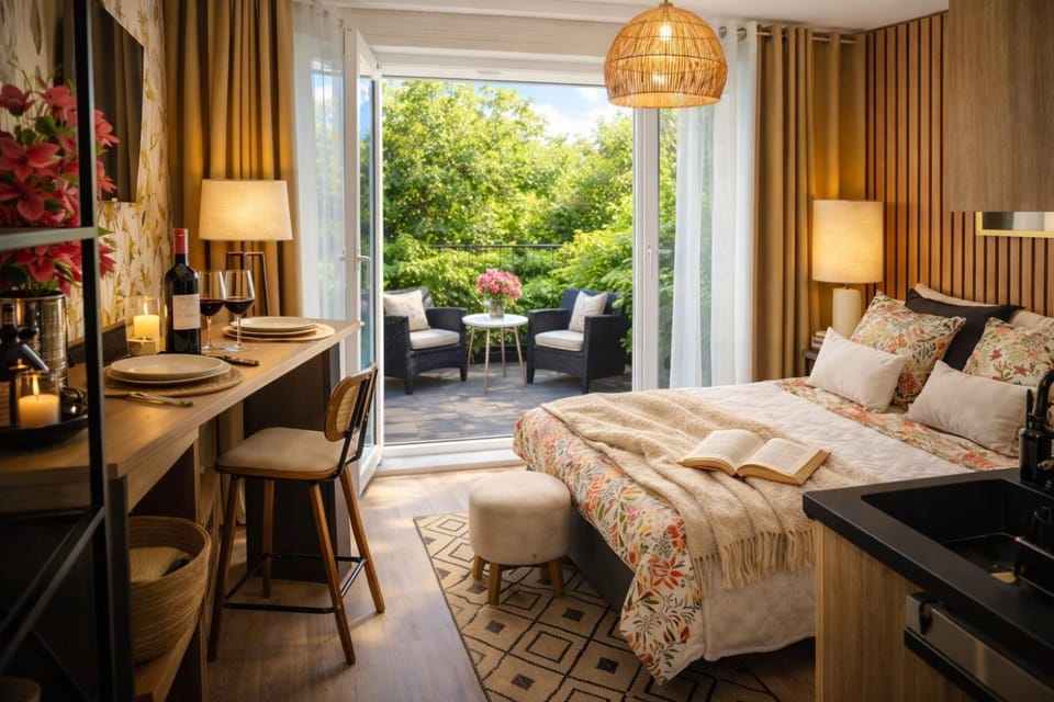 Garden, Living room, Photo of the whole room, Garden view