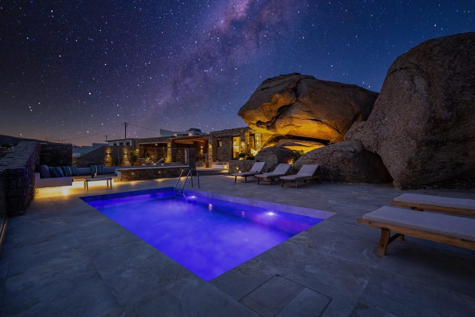 Night, Natural landscape, Swimming pool
