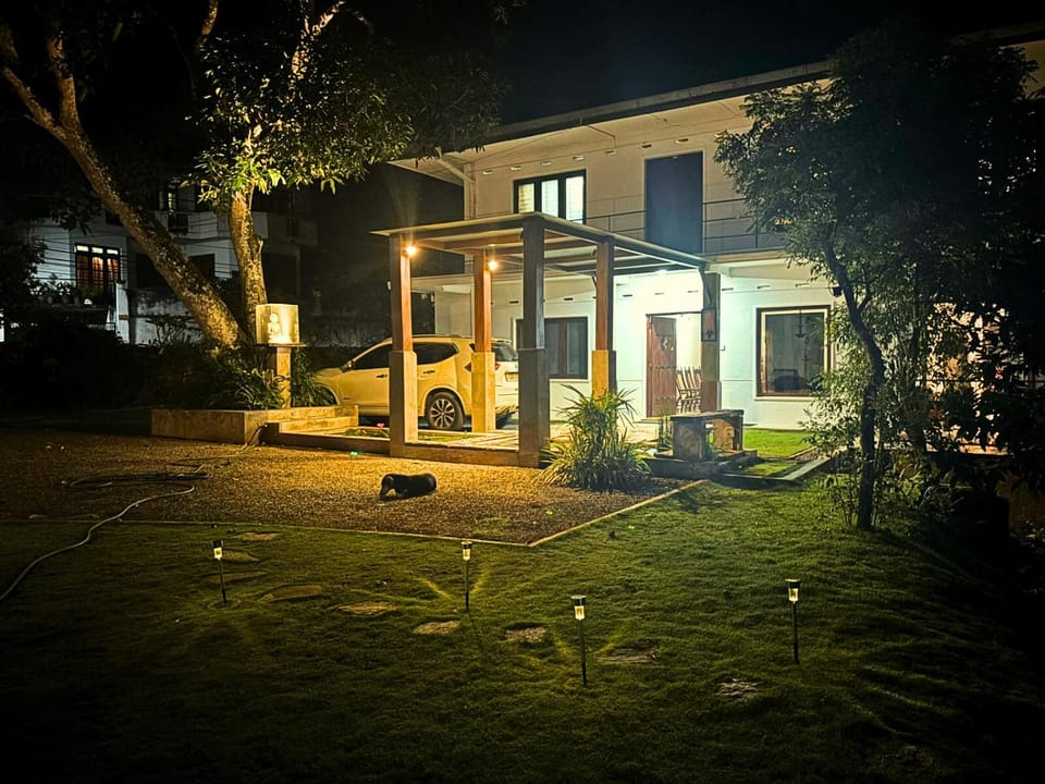 Property building, Night, Garden view