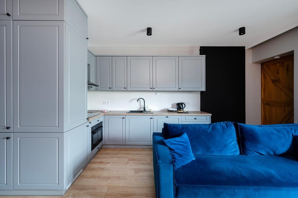 Kitchen or kitchenette, Living room, Seating area, stove