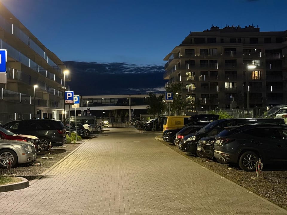Property building, Night, Neighbourhood, Street view, Location, Parking