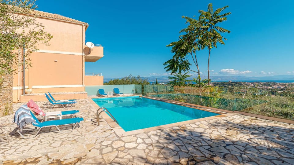 Patio, Day, Natural landscape, Mountain view, Pool view, Swimming pool, sunbed
