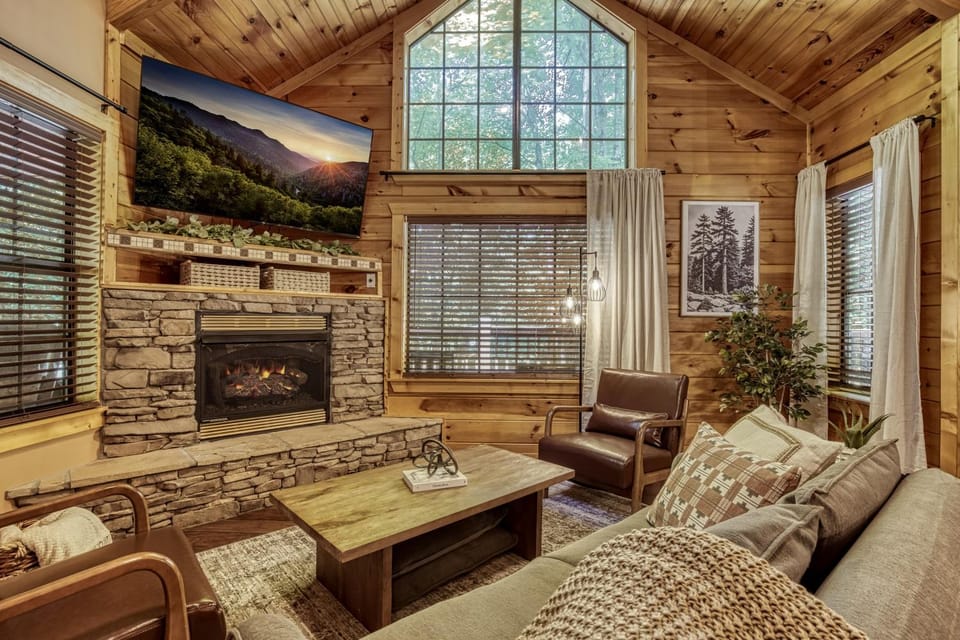 Living room, fireplace