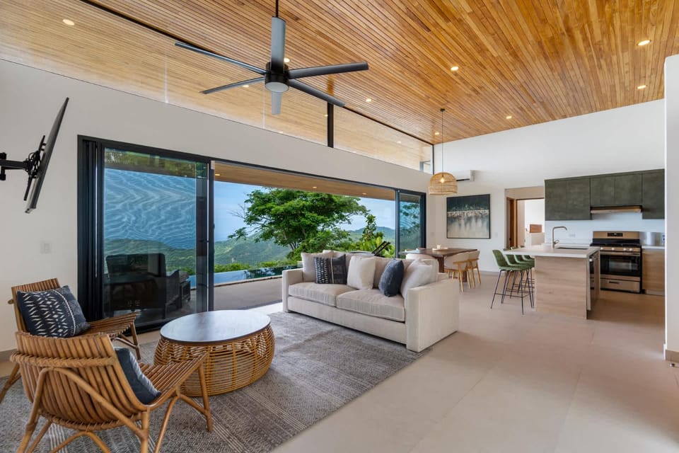 Mountainside Home with Modern Design Sweeping Ocean Views & Private Swimming Pool House in Guanacaste Province