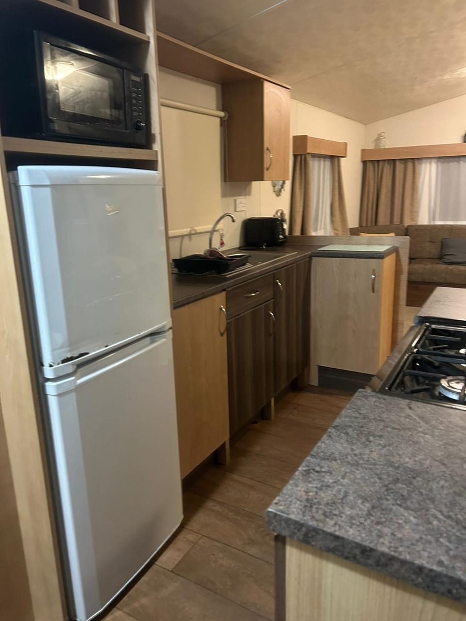 Kitchen or kitchenette, oven, stove