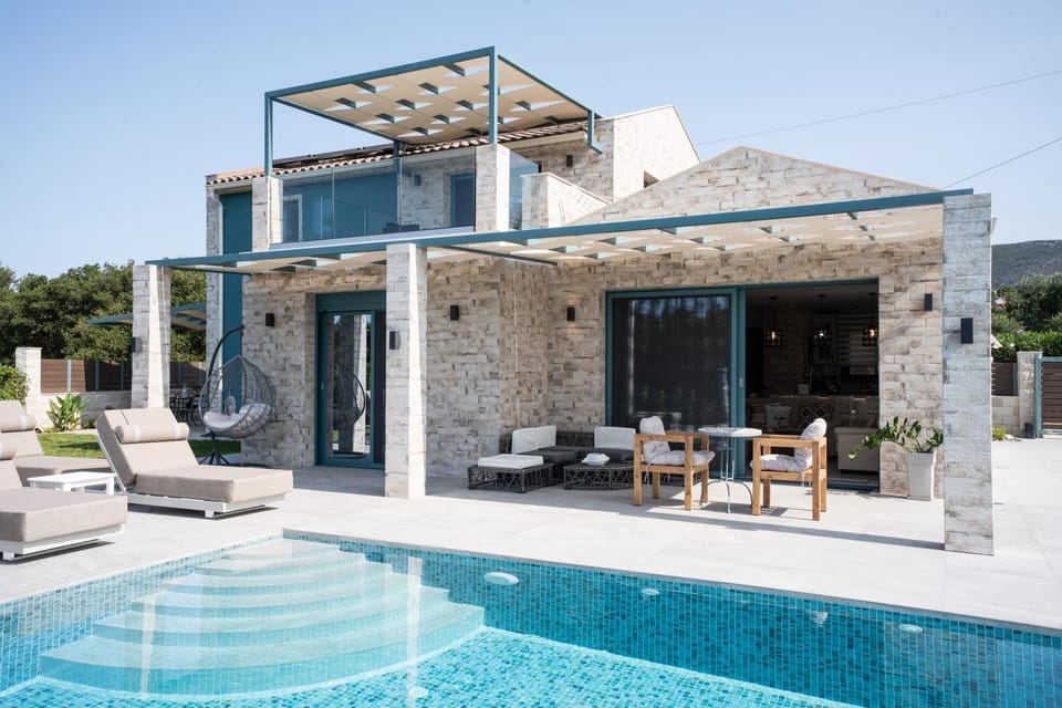 Property building, Patio, Swimming pool, sunbed