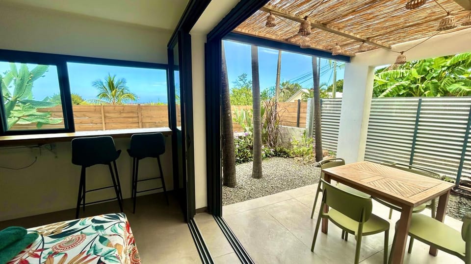 Patio, Garden, Seating area, Dining area, Sea view