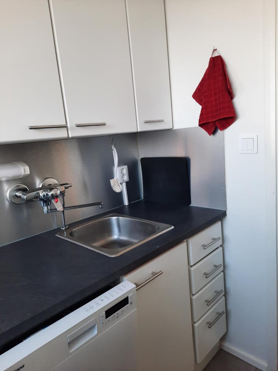 Kitchen or kitchenette, dishwasher