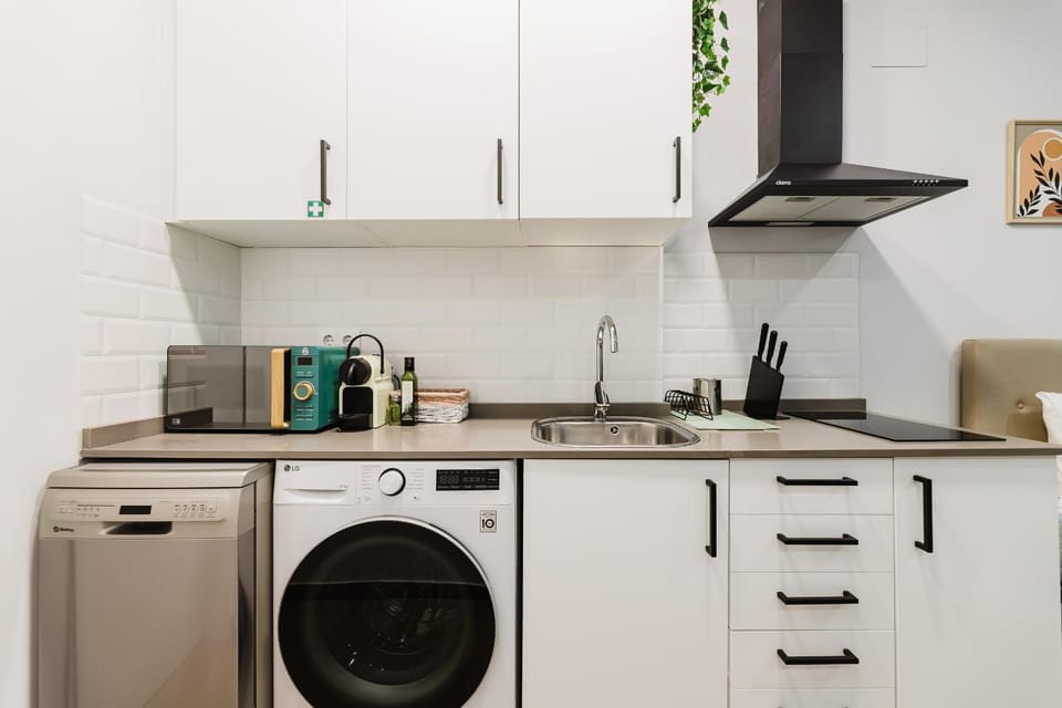 Coffee/tea facilities, dishwasher, microwave, stove, stove, washing machine, washing machine, dryer