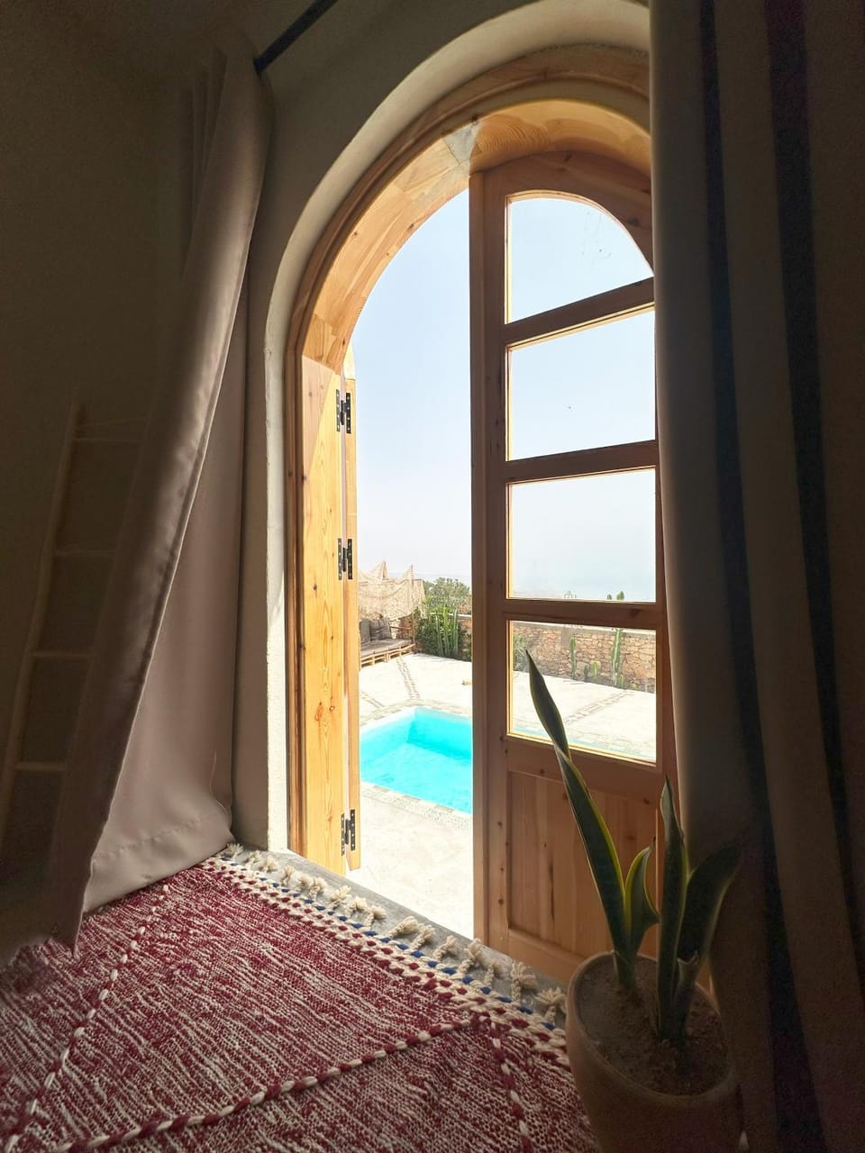 Bed, Bedroom, Pool view, Swimming pool