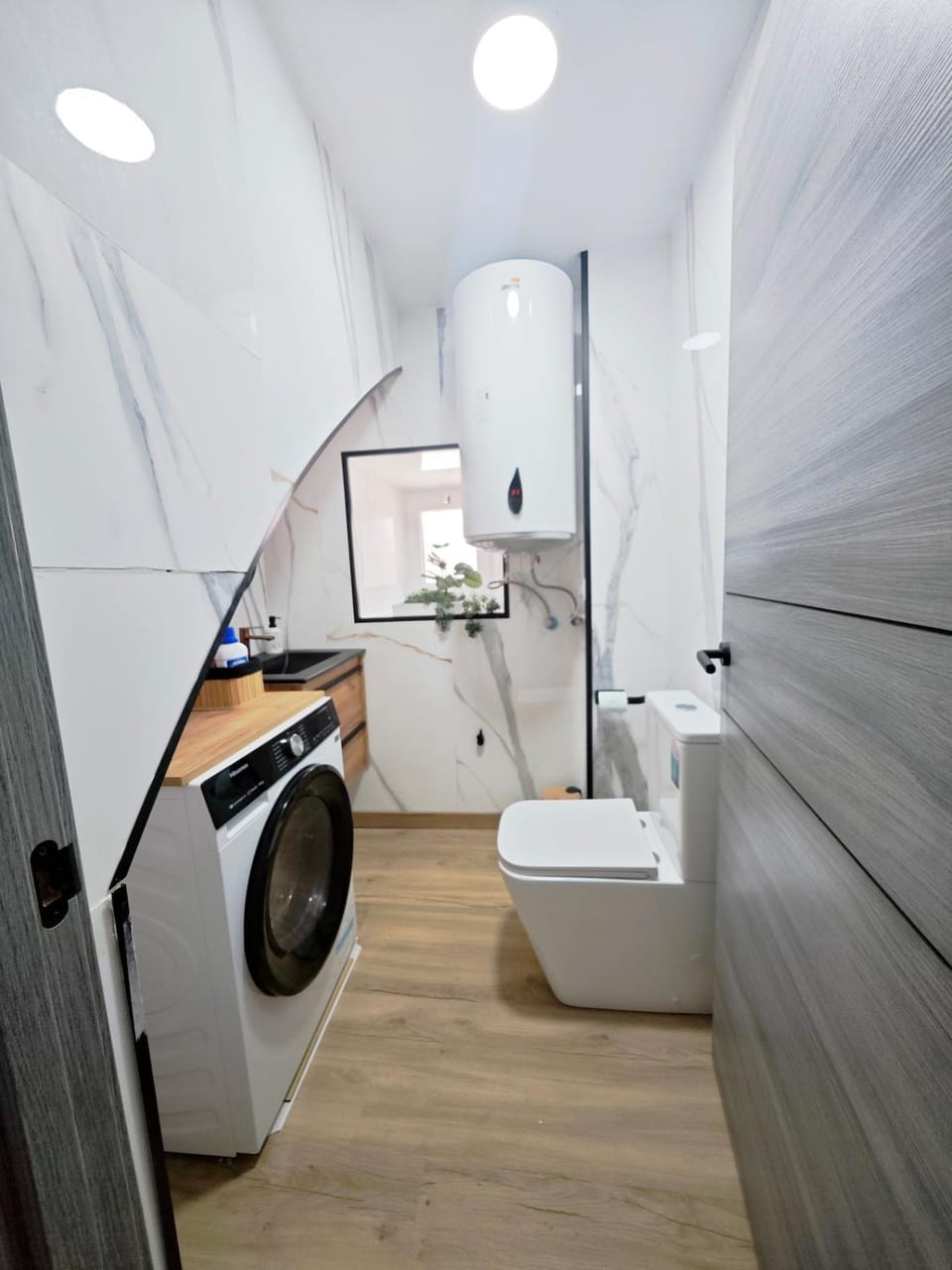 Toilet, washing machine, dryer