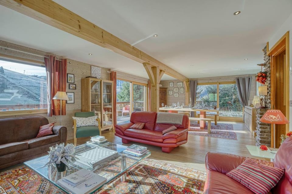 Natural landscape, Living room, Seating area, Mountain view