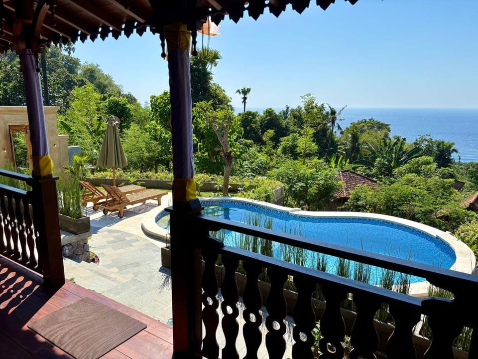 Day, View (from property/room), Balcony/Terrace, Pool view, Sea view, Swimming pool