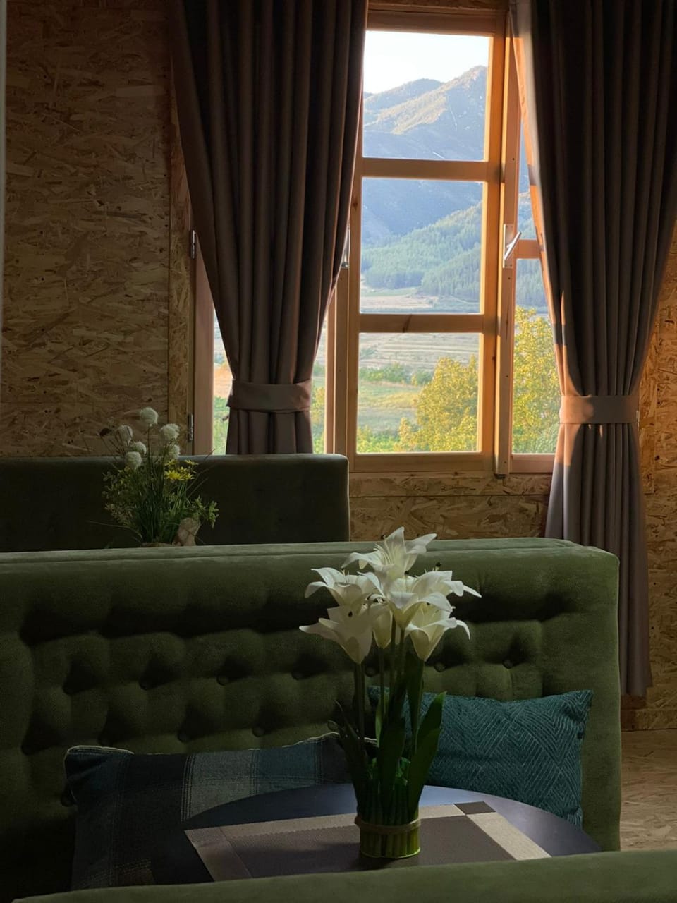 Natural landscape, Living room, Seating area, Mountain view