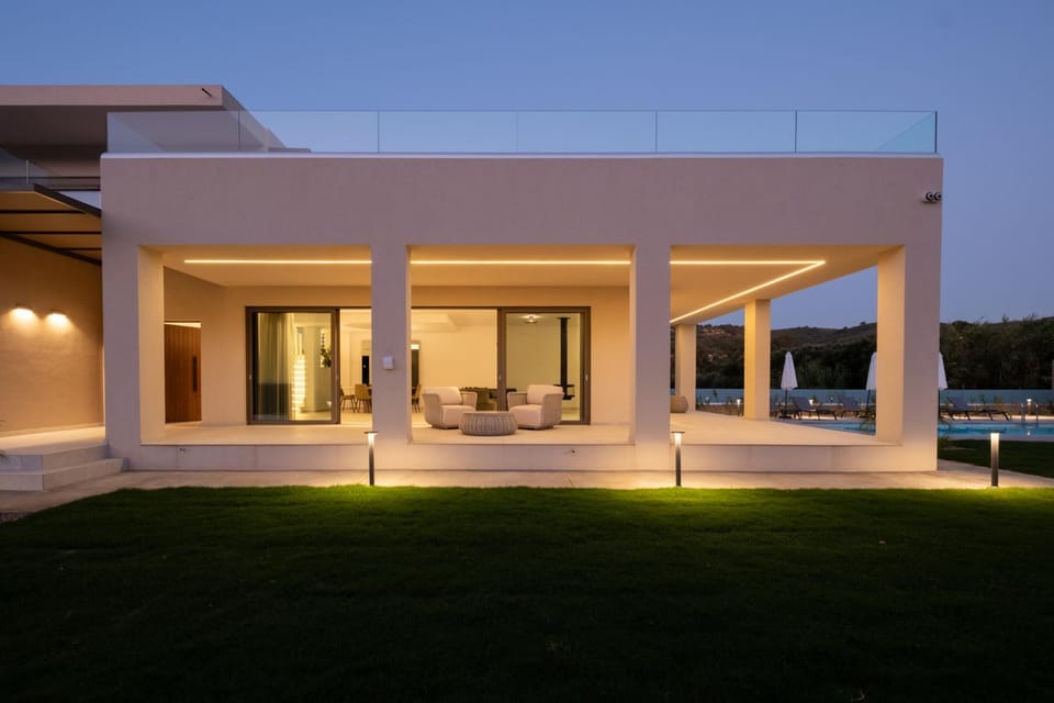 Night, Seating area, Garden view, Pool view