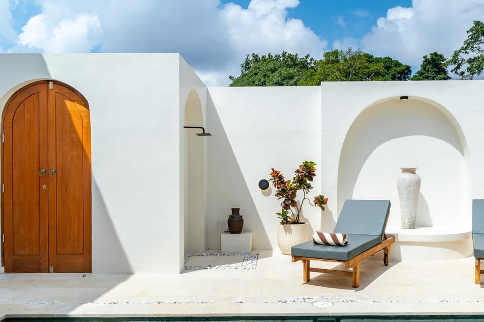Shower, Patio, Day, Pool view, Swimming pool, sunbed