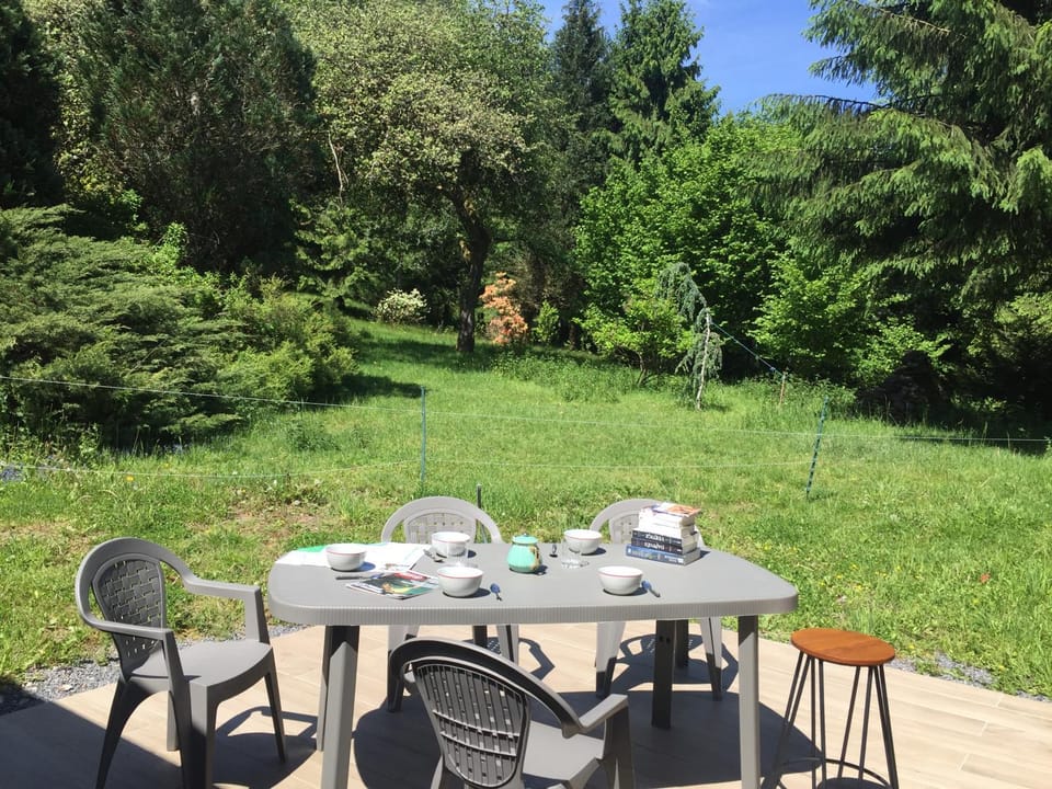Spring, Natural landscape, Garden, Balcony/Terrace, Dining area, Garden view
