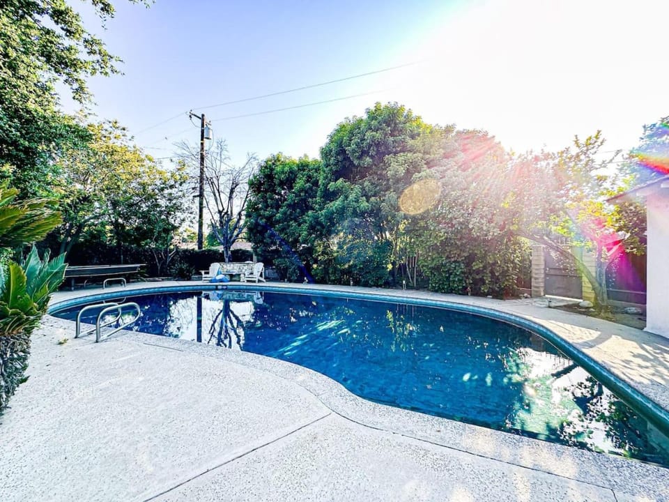 Natural landscape, Garden, Swimming pool