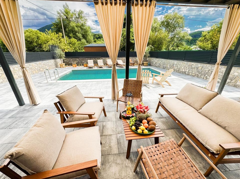 Patio, Seating area, Garden view, Pool view, Swimming pool