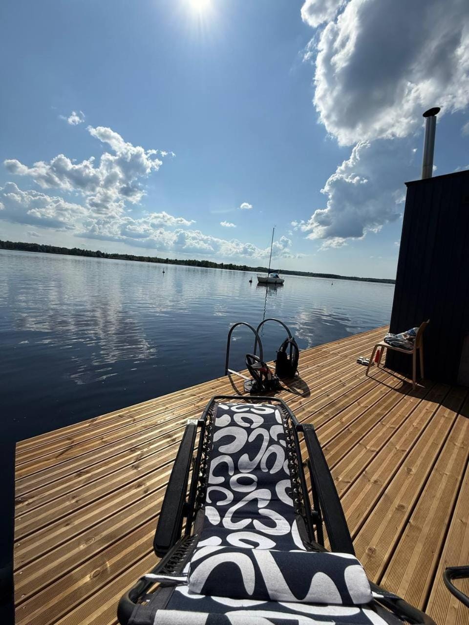 Laivu nomas pirts Docked boat in Latvia