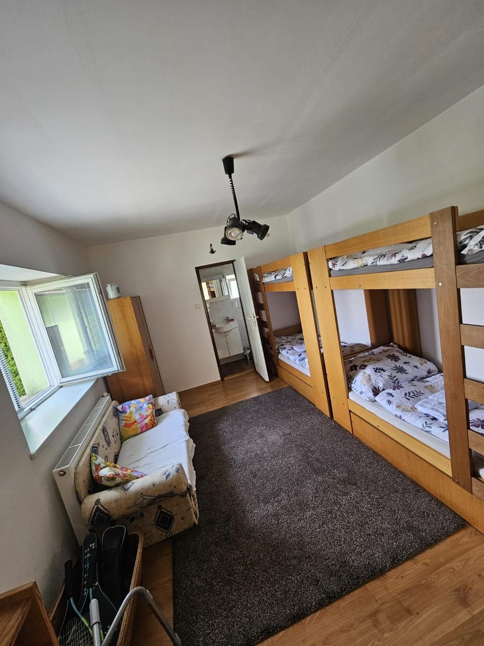 bunk bed, wardrobe